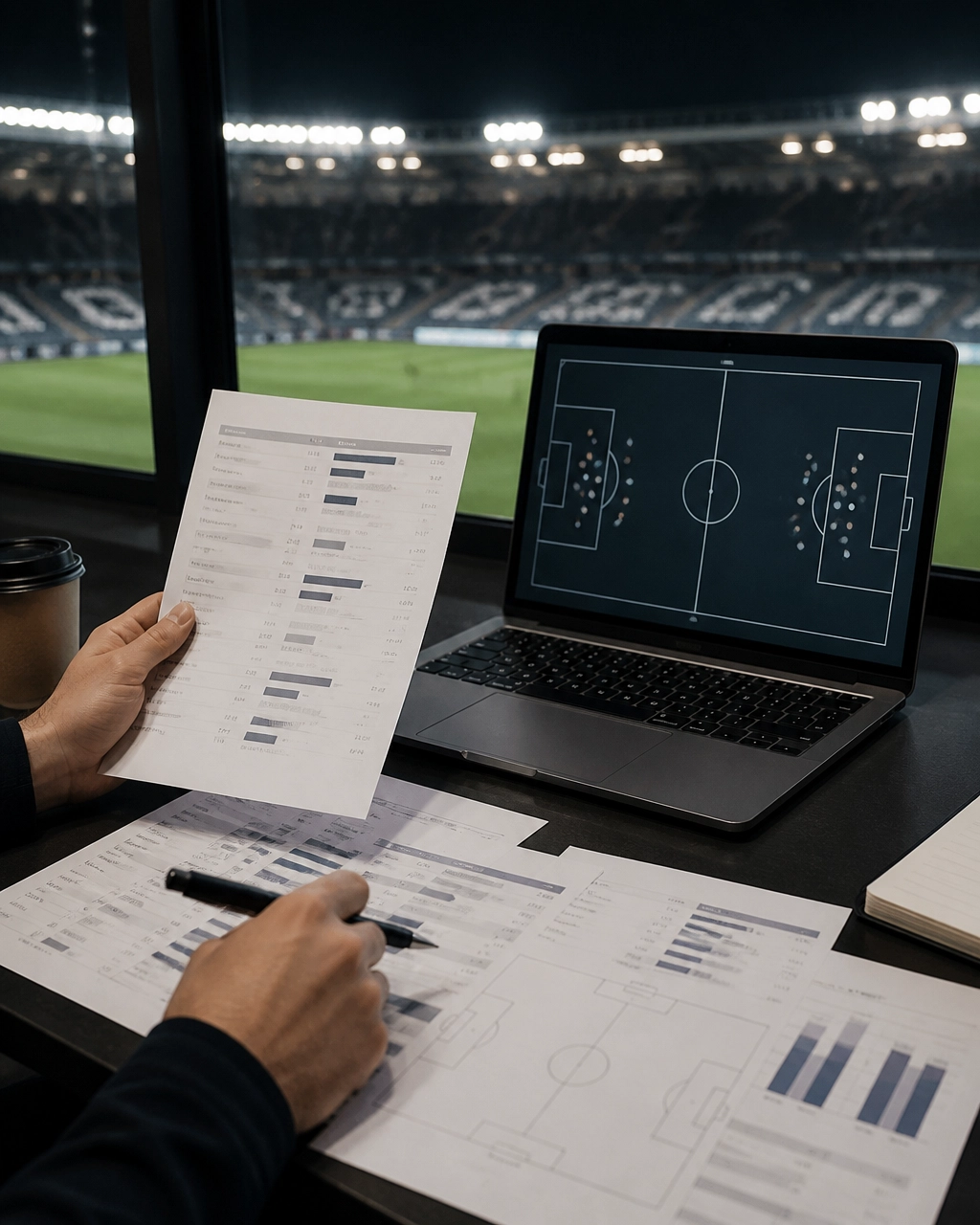 Fußball-Datenanalyse mit xG-ähnlichen Statistikpunkten und Spielunterlagen