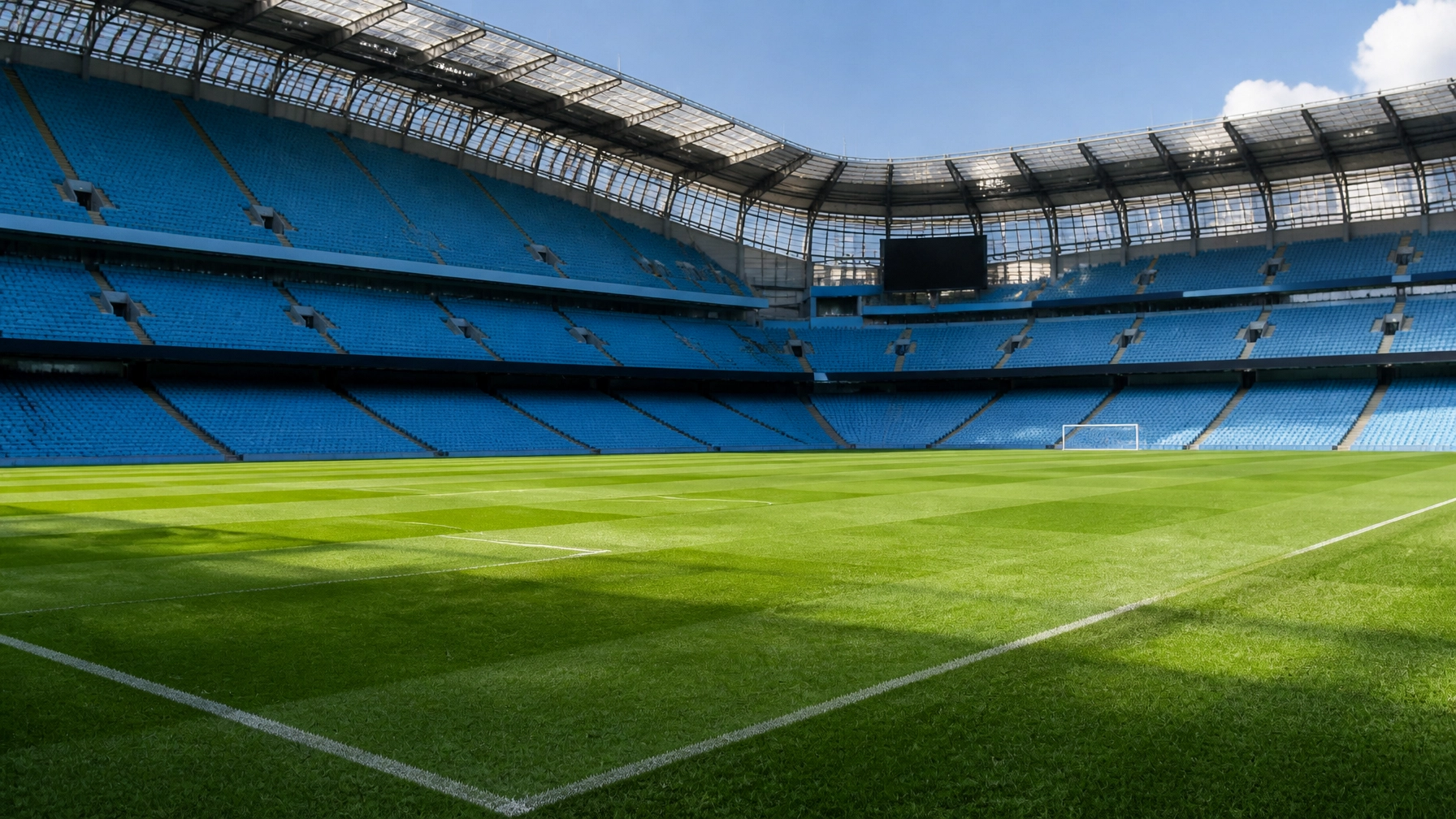 Etihad Stadium vor dem Premier-League-Saisonauftakt von Manchester City
