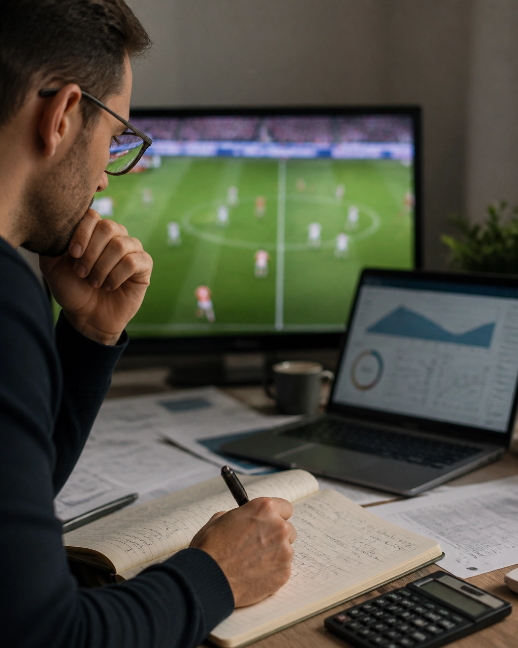Analyst bei der Bewertung von Wahrscheinlichkeiten und Fußballquoten