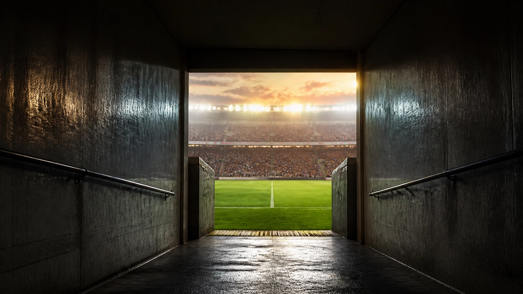 Stadionatmosphäre am Abend vor dem Anpfiff