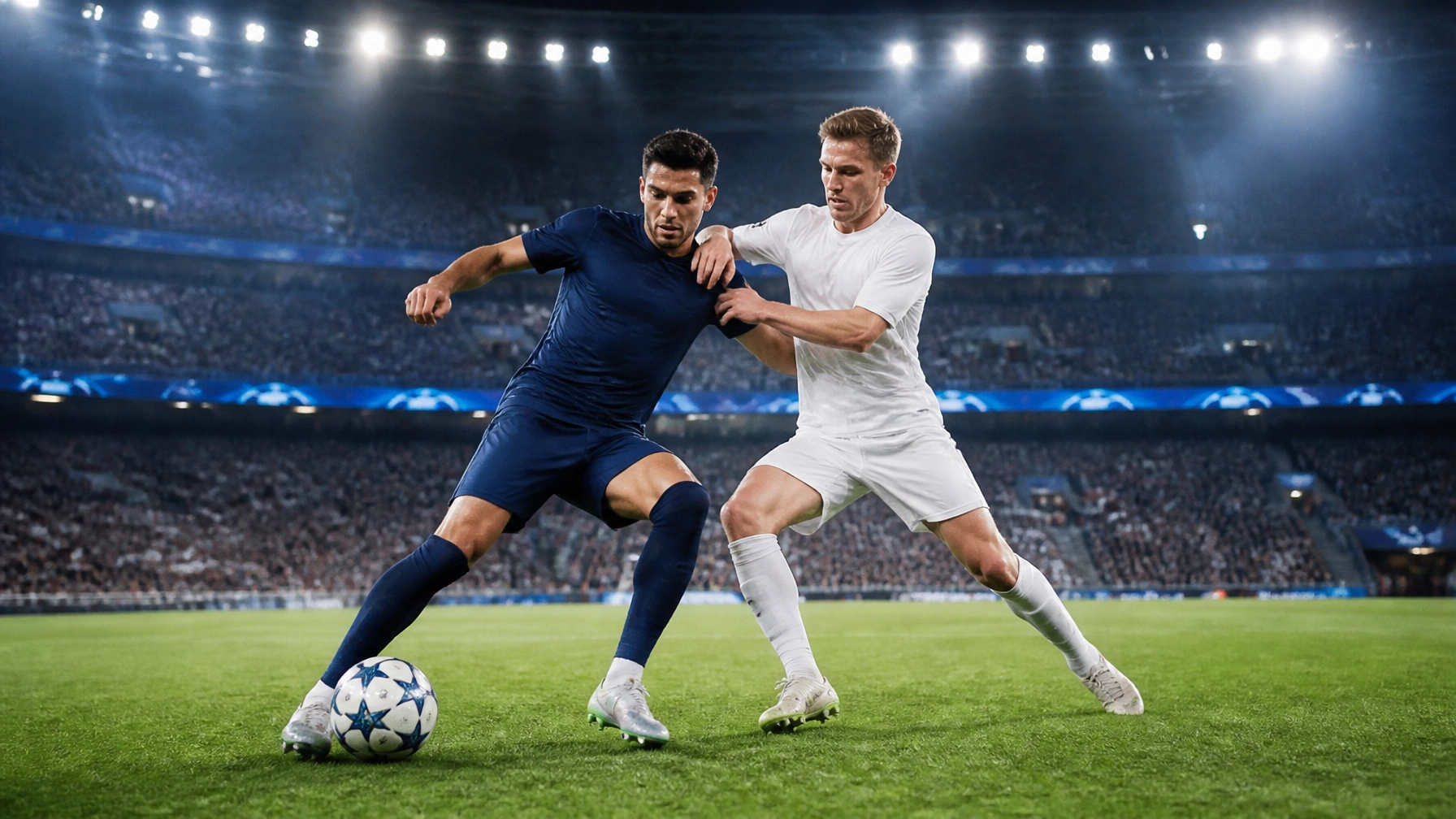 Europäischer Playoff-Abend in einem stimmungsvollen Fußballstadion