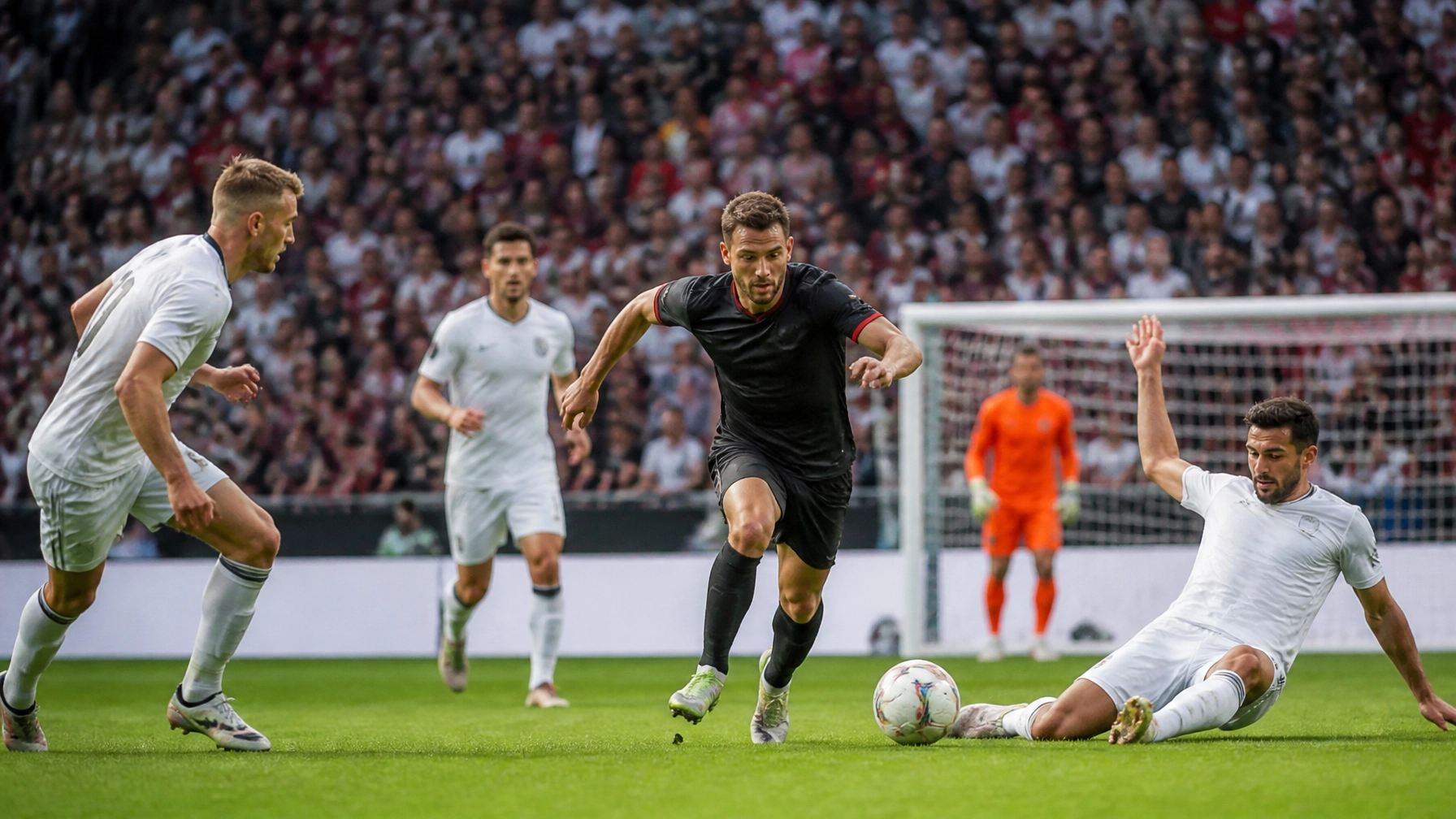 Bundesliga-Saisonauftakt in einem modernen Stadion bei spätsommerlicher Atmosphäre