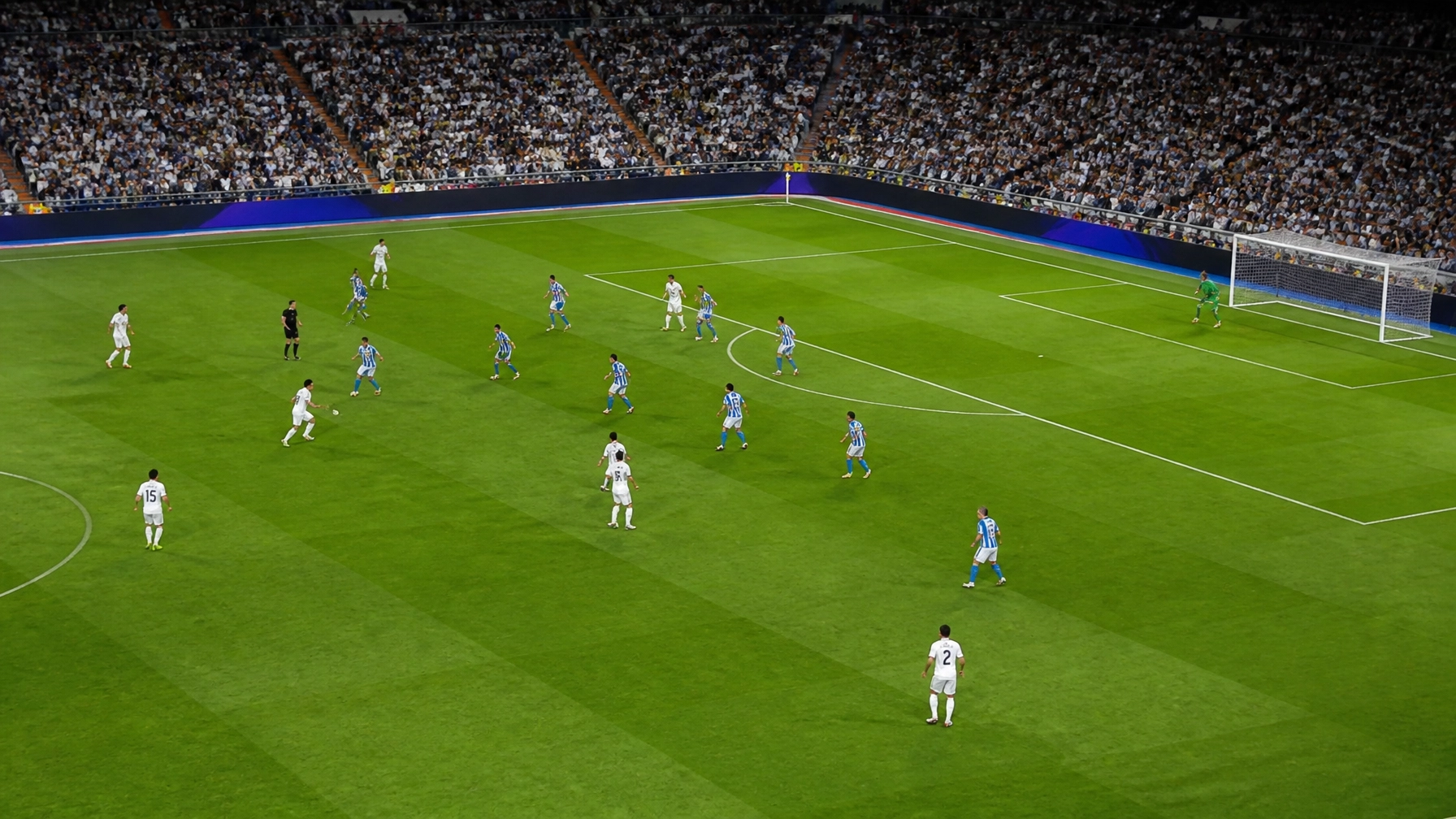 Realistisches Fußballspiel im Bernabéu mit Real Madrid gegen Málaga