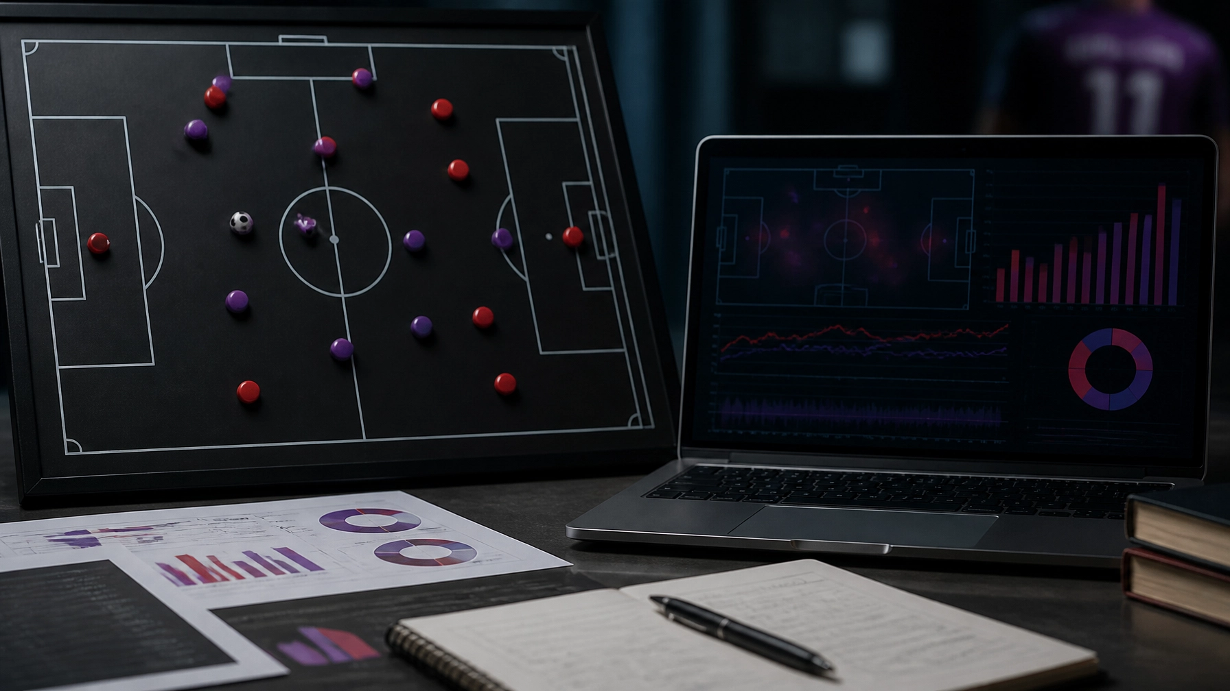 Fußball-Analyse mit taktischer Darstellung und statistischen Kennzahlen für Braga gegen Austria Wien