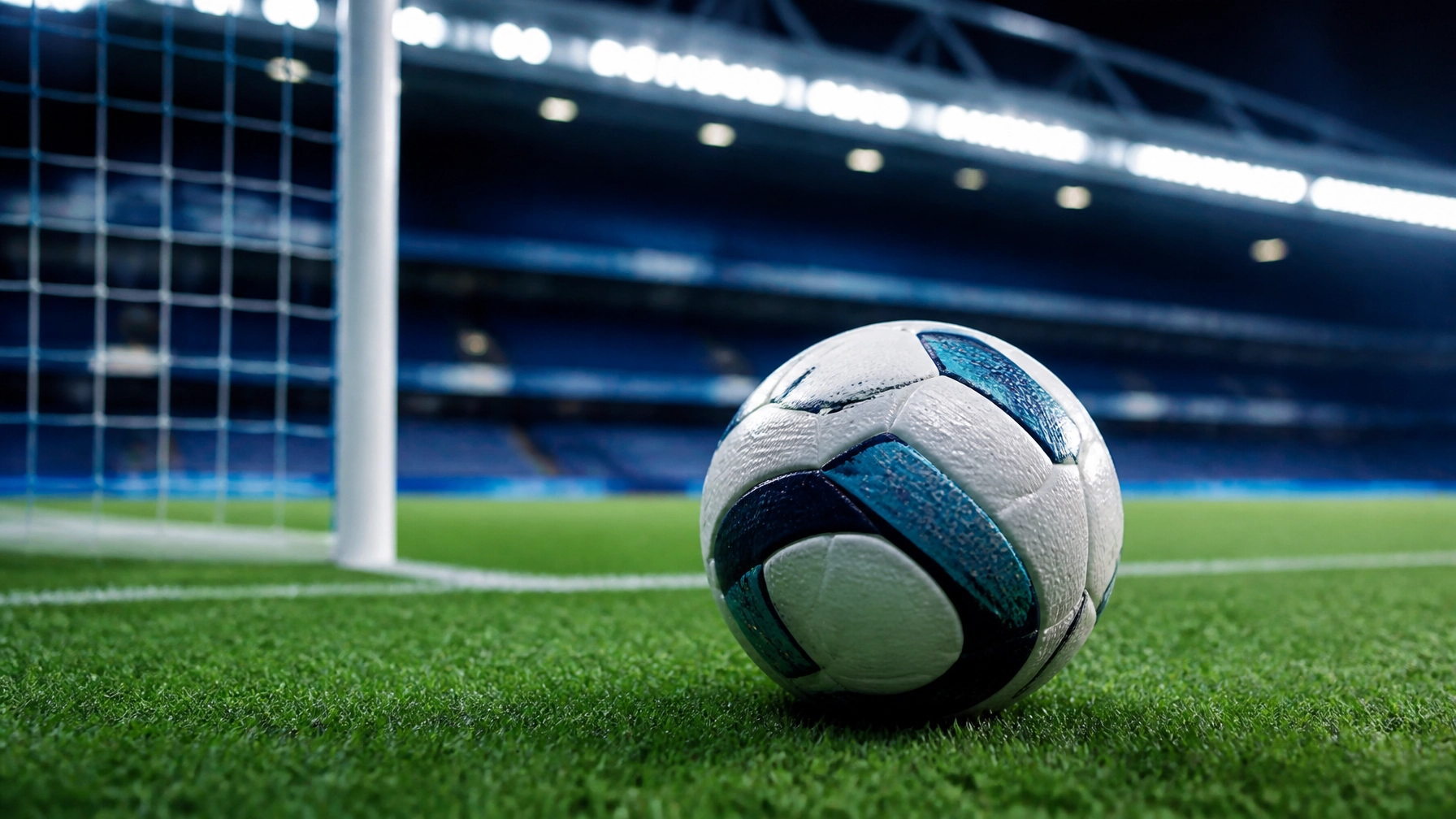 Fußball und Spielfeld als Symbol für xG- und Torstatistik