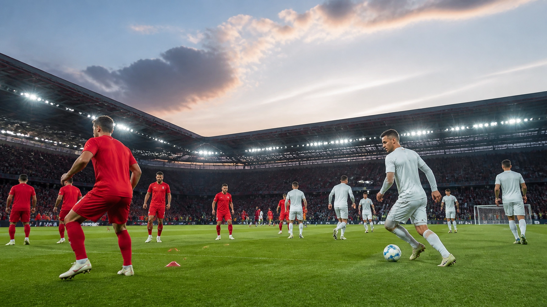 Sommerabend vor dem Bundesliga-Saisonstart in einem neutralen Stadion
