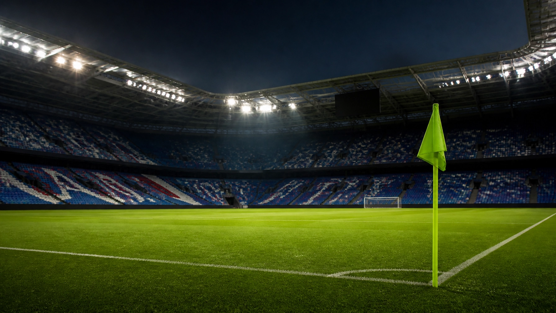 Italienisches Fußballstadion bei Flutlicht als Symbol für den Serie-A-Spieltag