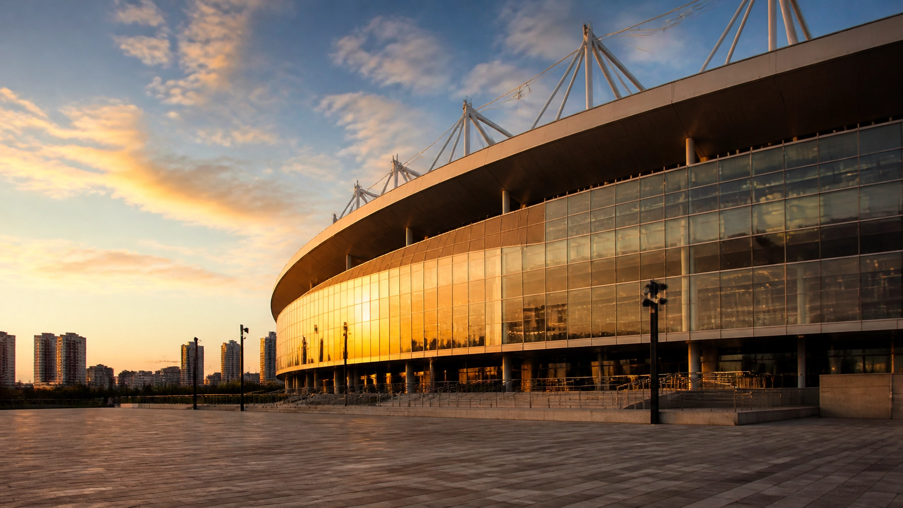 Stadion bei Abendlicht Champions League