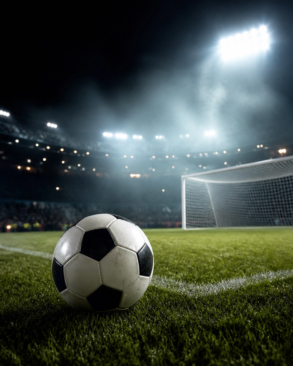 Fußball auf dem Rasen nahe dem Strafraum