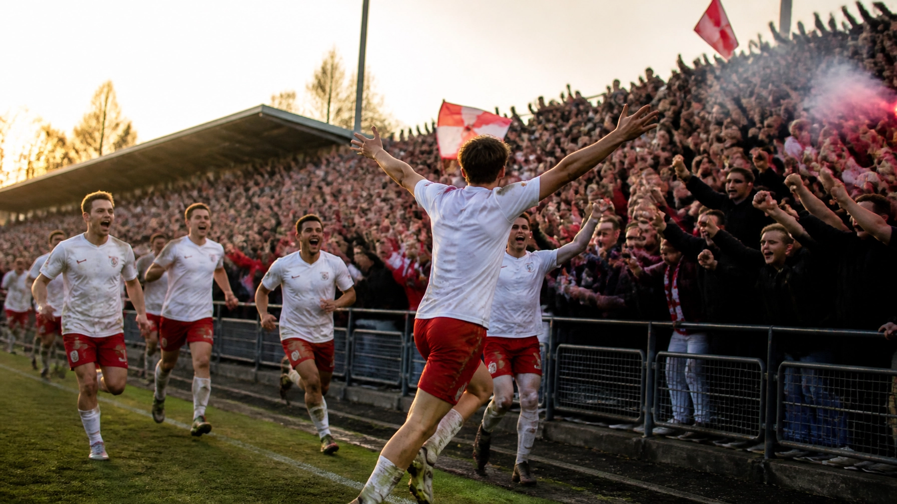 Aufsteiger feiert historischen Heimsieg in einem voll besetzten Fußballstadion