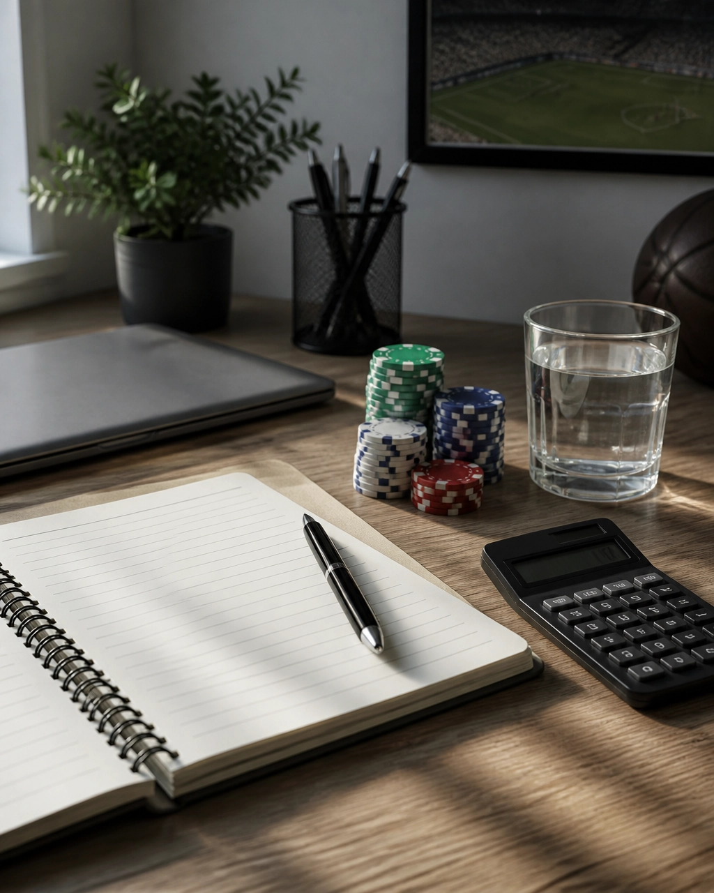 Diszipliniertes Bankroll-Management mit Wettjournal, Taschenrechner und neutralen Einsatzeinheiten