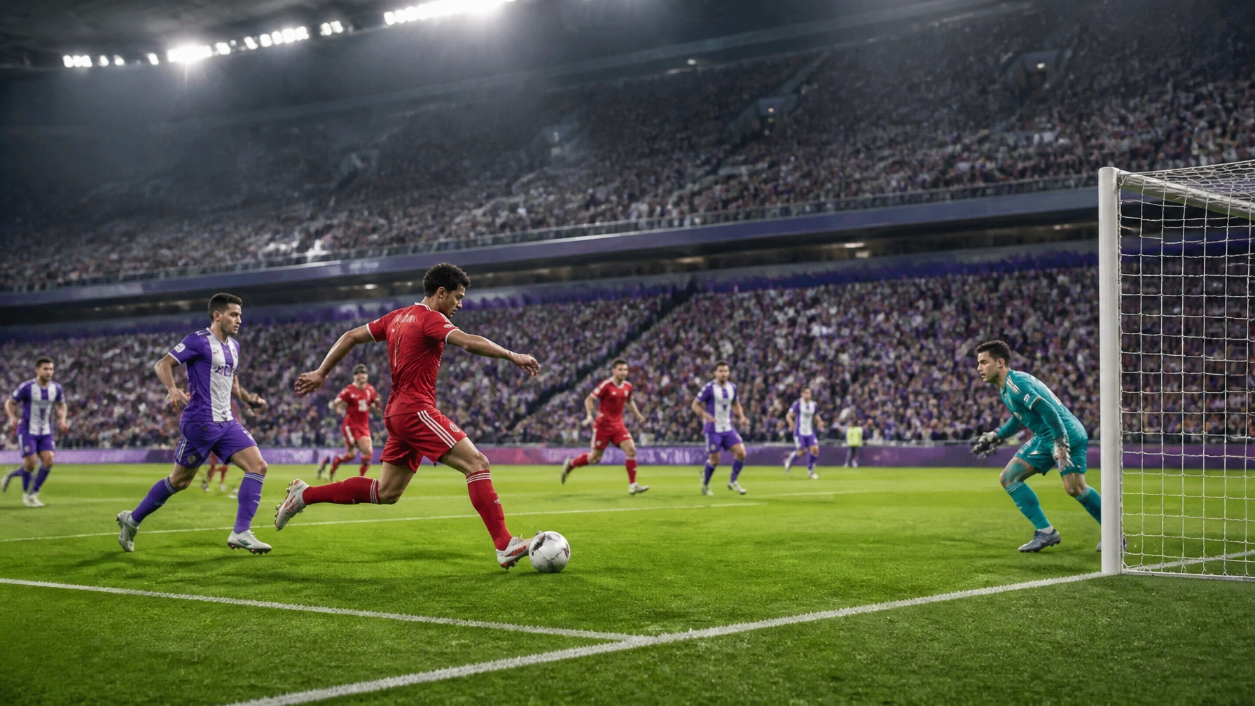 Dominanter Bayern-Angriff in einer realistischen DFB-Pokal-Stadionatmosphäre