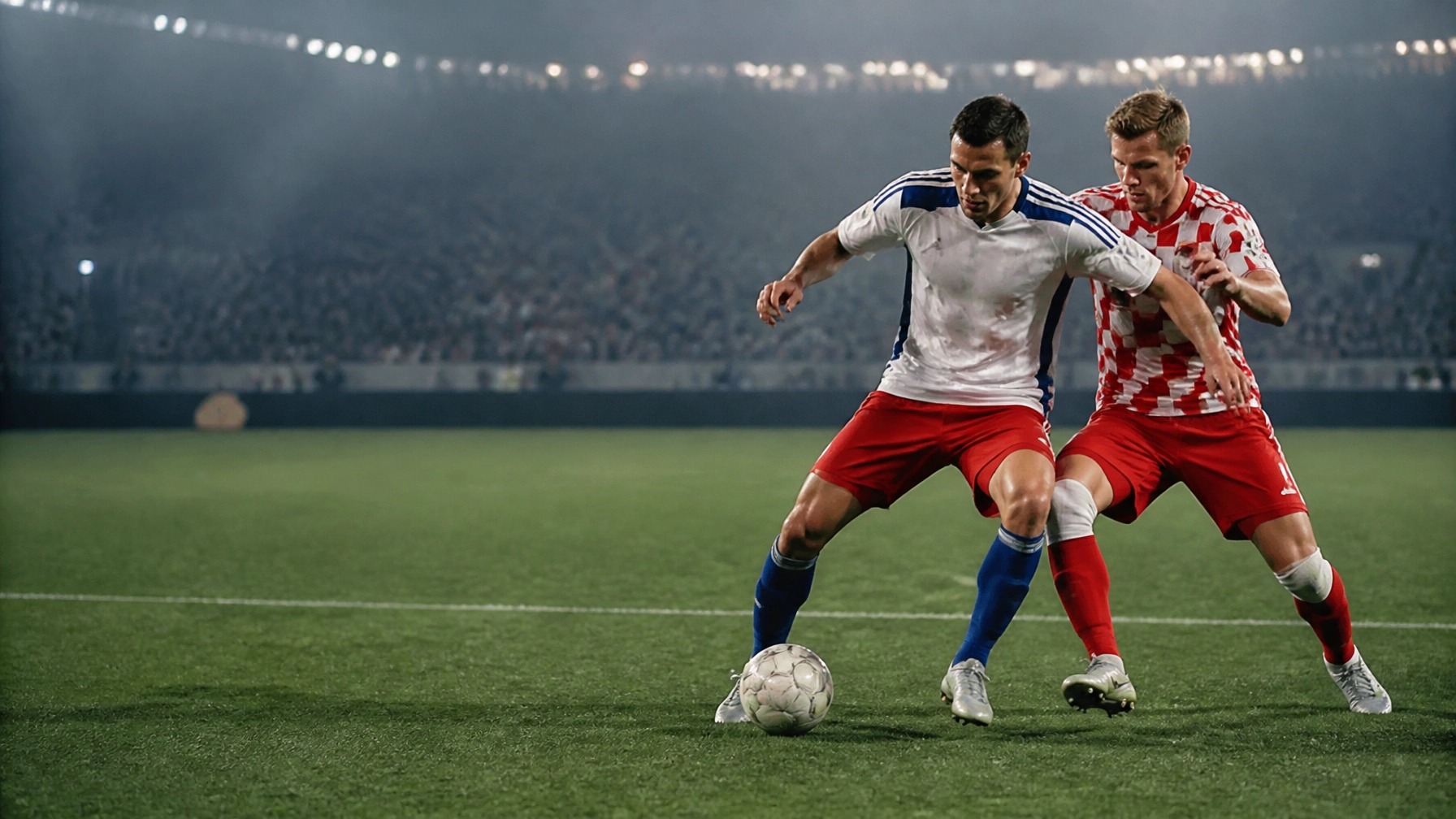 Zweikampf im Mittelfeld zwischen unbranded HSV- und Mainz-Spielern