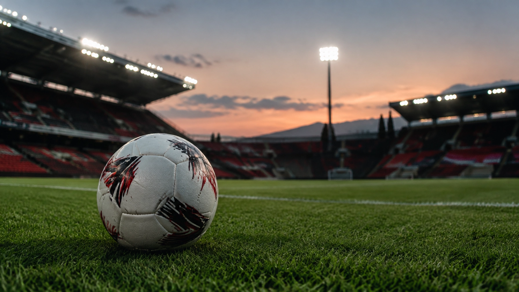 Fußball auf dem Rasen im San Siro als Symbol für die statistische Spielanalyse