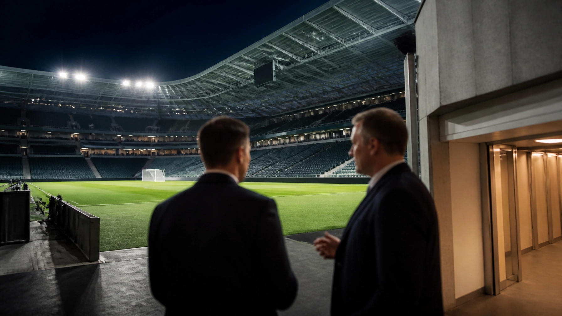 Leerer Spielertunnel in einem neutralen deutschen Stadion