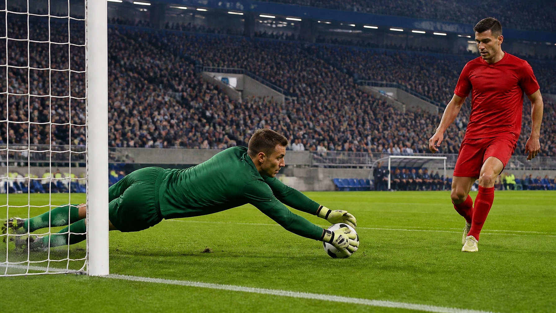 Torwartparade in einer dicht besetzten deutschen Fußballarena