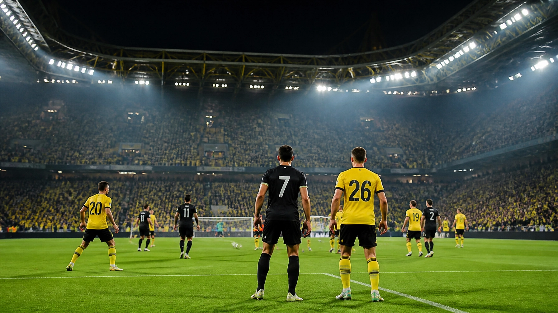 Europäische Fußballnacht in Dortmund ohne Logos und Schriftzüge